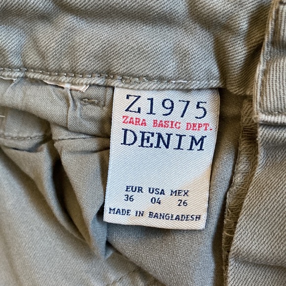 Zara Basic Denim Skinny Jeans (khaki green) - Picture 3 of 8